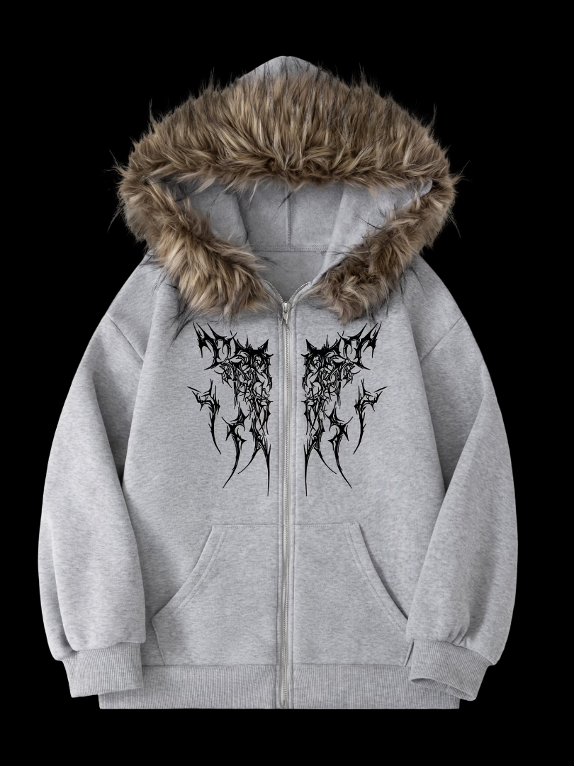 bluza z furzystym kapturem