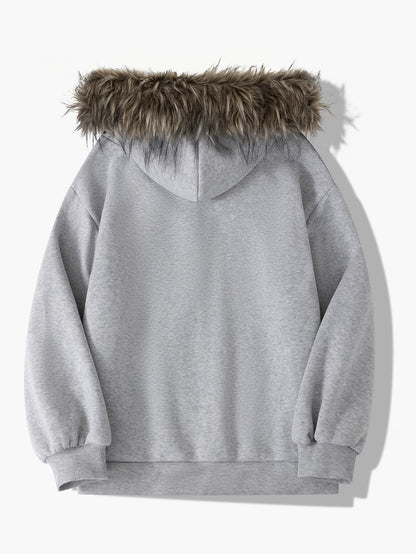 bluza z furzystym kapturem